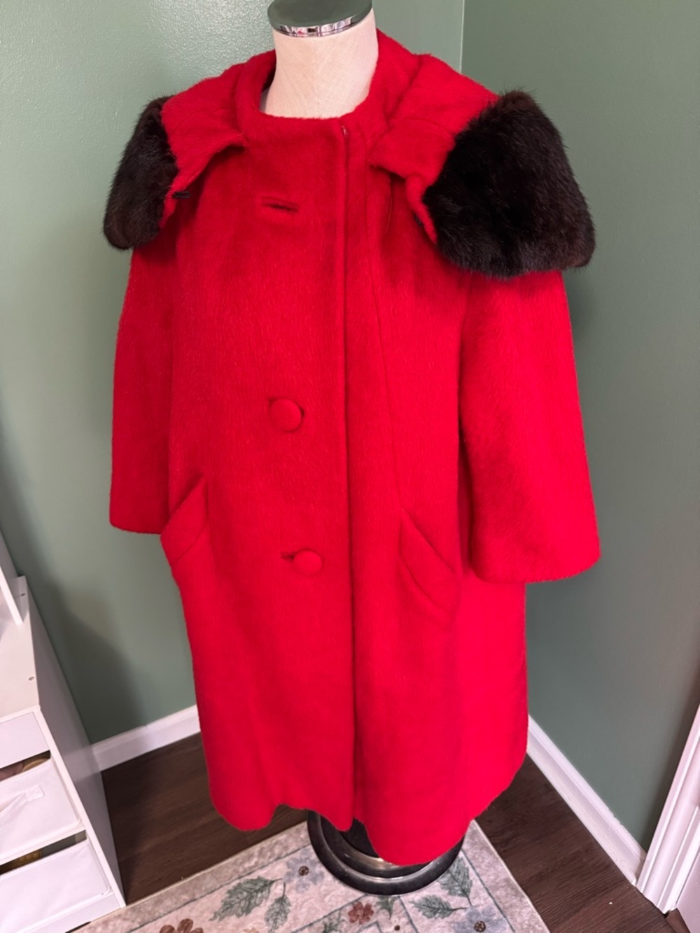 Women’s Red Vintage Fur Coat